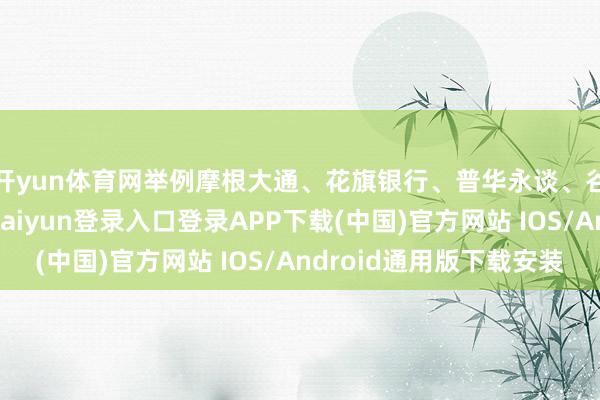 开yun体育网举例摩根大通、花旗银行、普华永谈、谷歌、微软等