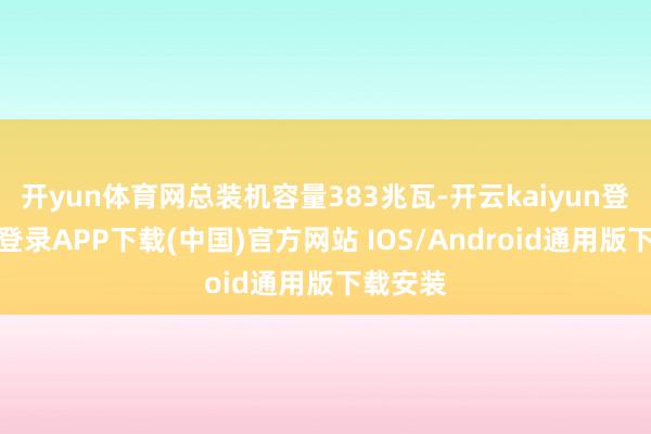 开yun体育网总装机容量383兆瓦-开云kaiyun登录入口