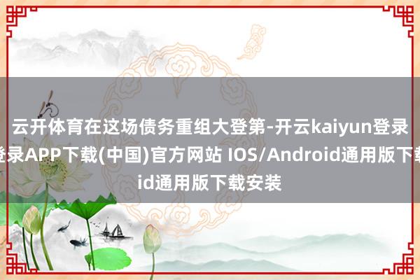 云开体育 在这场债务重组大登第-开云kaiyun登录入口登录APP下载(中国)官方网站 IOS/Android通用版下载安装