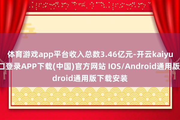 体育游戏app平台收入总数3.46亿元-开云kaiyun登录