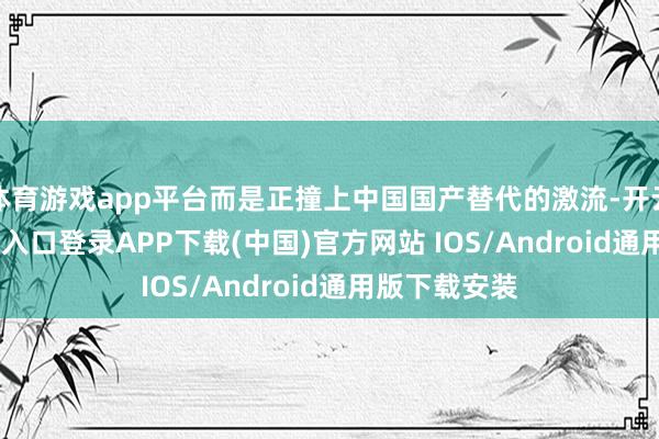 体育游戏app平台而是正撞上中国国产替代的激流-开云kaiy